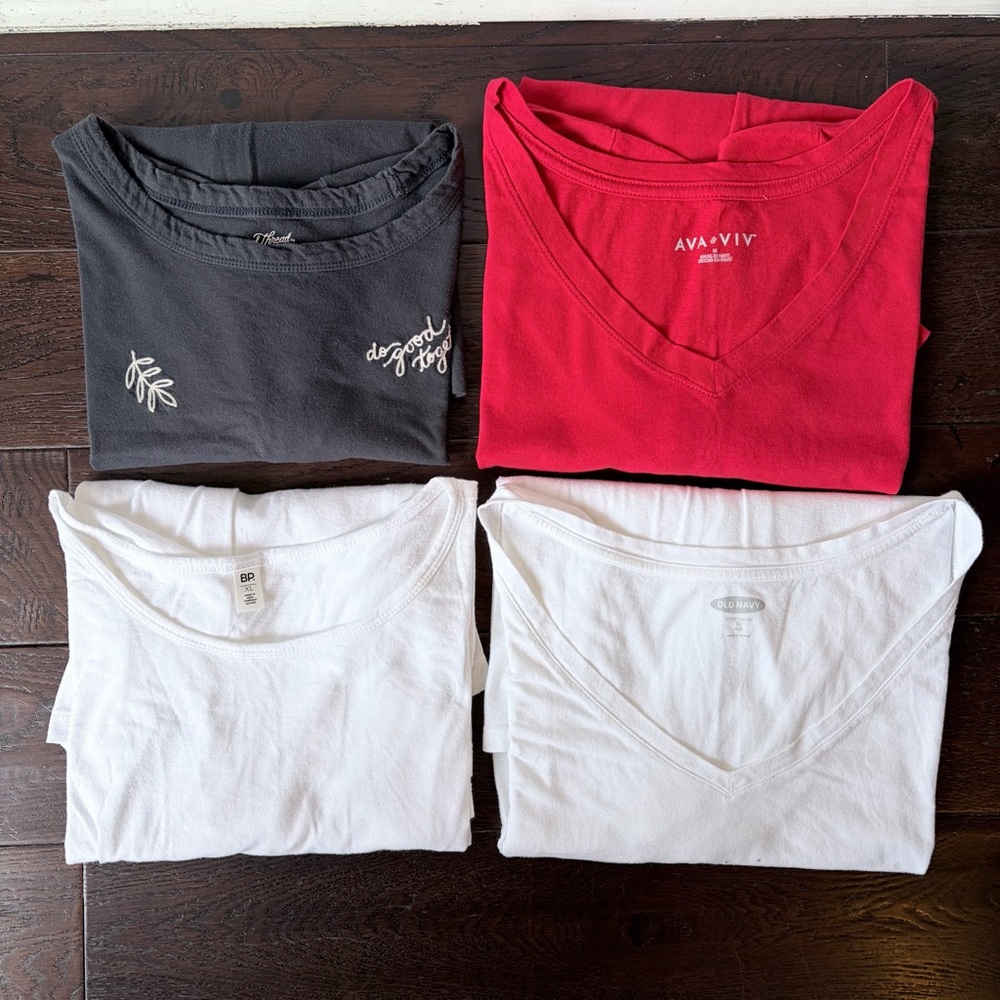 Set of Four Assorted Size XL Tops - 2 Short Sleeve 2 Long Sleeve